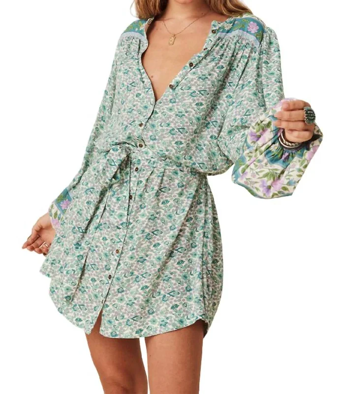 Sienna Tunic Dress In Jade