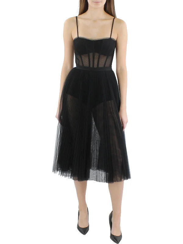 Womens Sheer Corset Cocktail And Party Dress