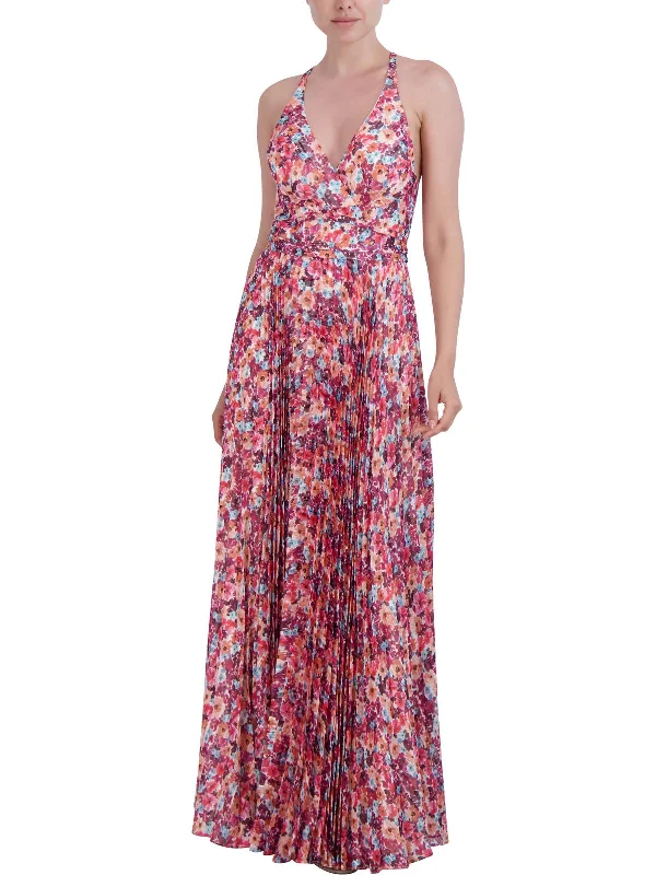 Womens Chiffon Floral Maxi Dress