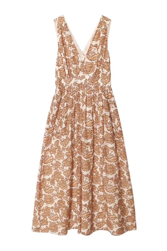 Rayven Dress In Cream Toffee