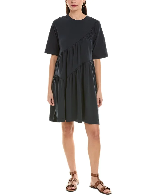 ALPHA STUDIO Shirred T-Shirt Dress