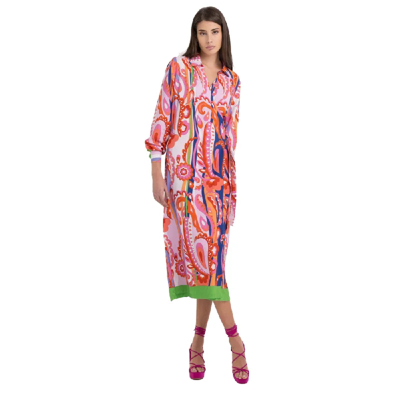 Replay Women's Viscose Shirt-dress with All-over Print