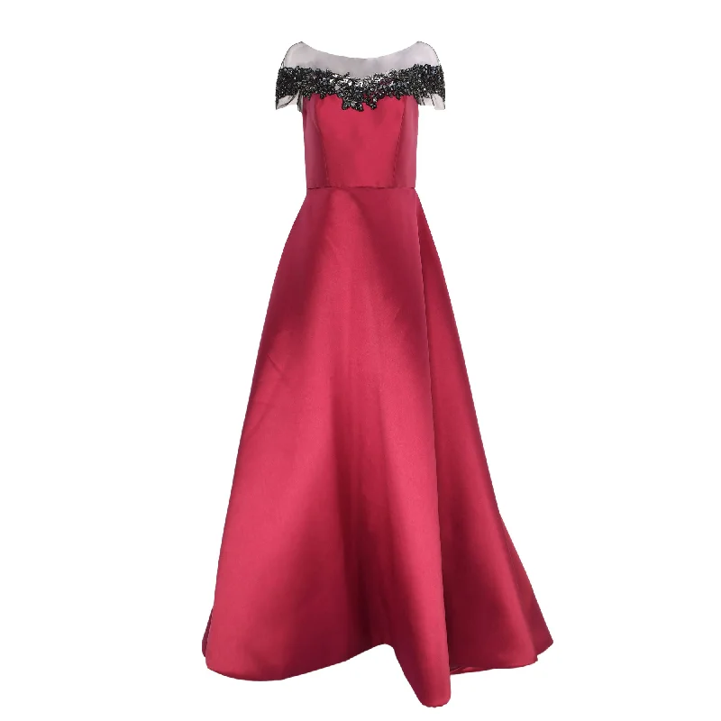 AMSALE Mikado Illusion Evening Gown