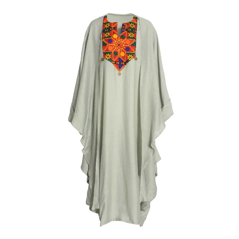 Fahm Women's Khaki Dress & Abaya (Set) Free Size