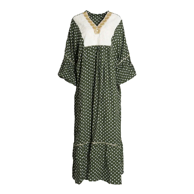 Fahm Women's Green Dress, Free Size