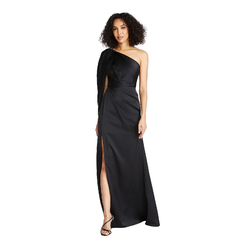 Theia Women's Tori Dropped Shoulder Gown Black Dress