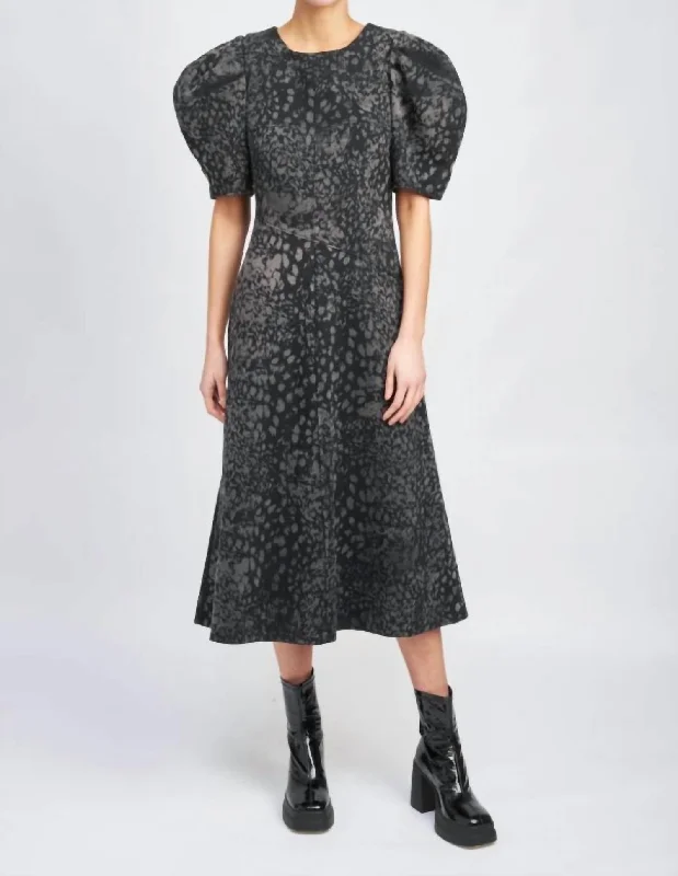 Harlow Midi Dress In Charcoal