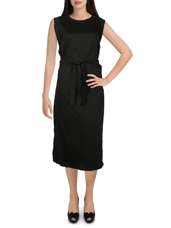 Womens Tie Waist Long Maxi Dress