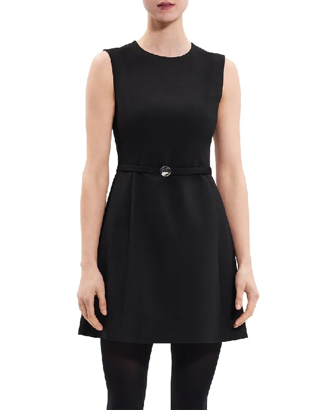 Theory Sculpted Wool-Blend Mini Dress