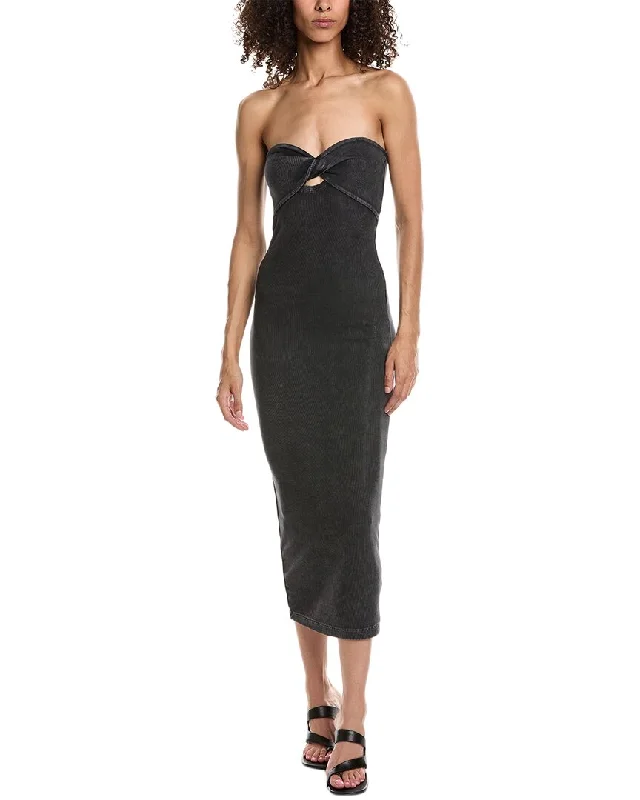 John Elliott Mineral Wash Gemini Rib Twist Maxi Dress