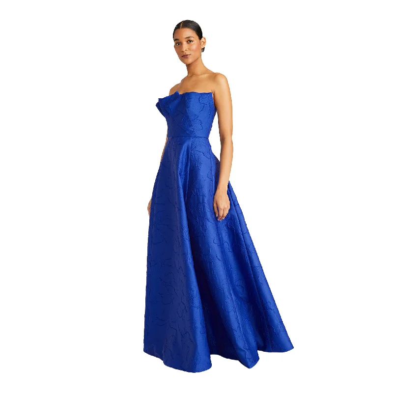 Ml By Monique Lhuillier Women's Aliana Cobalt Blue Long Dress