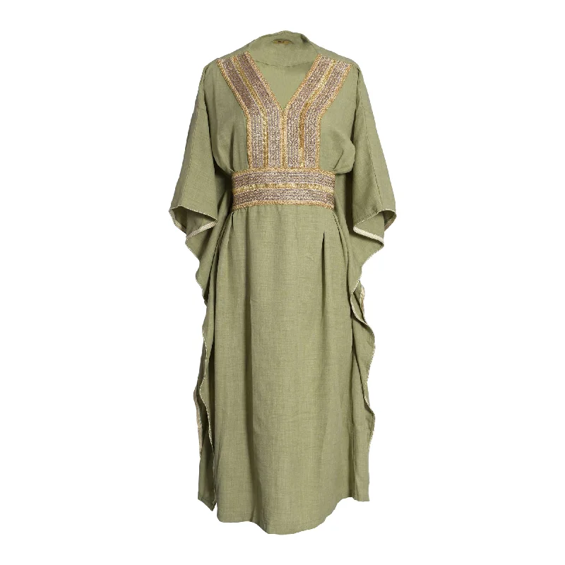 Fahm Women's Green Dress, Free Size