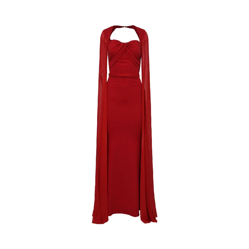 Zeena Zaki Women's Long Red Dress