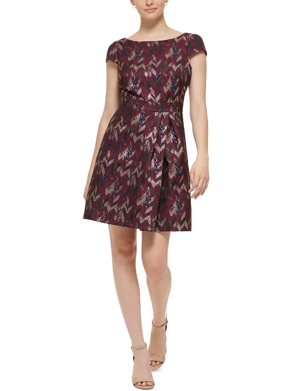 Womens Mini Printed Fit & Flare Dress