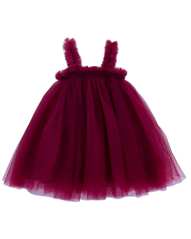 Bella Tulle Shift Dress - Cranberry