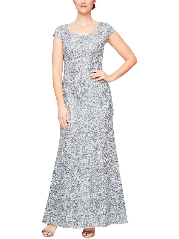 Womens Sequined Long Evening Dress