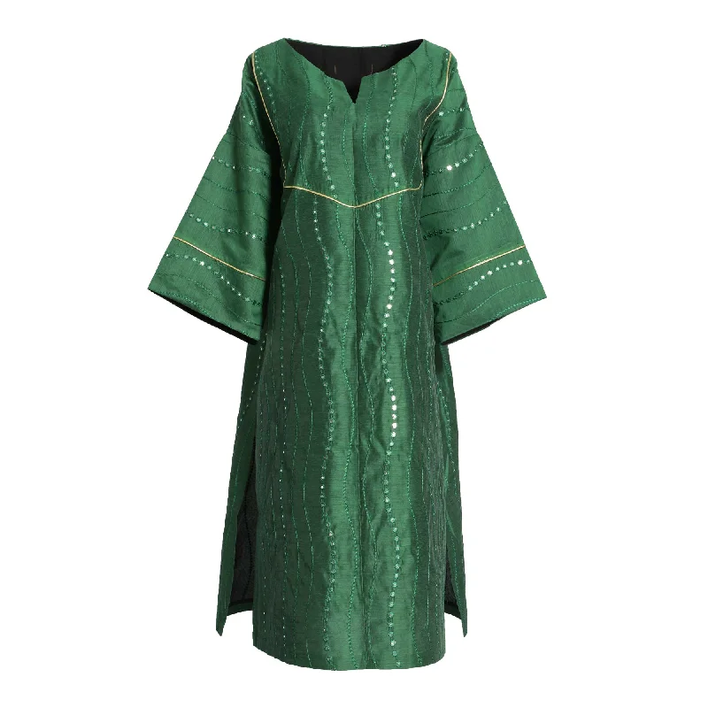 Fahm Women's Green Dress, Free Size