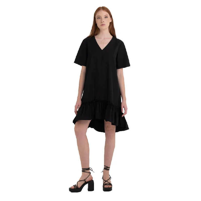 Replay Women's Poplin Dress with Ruffles