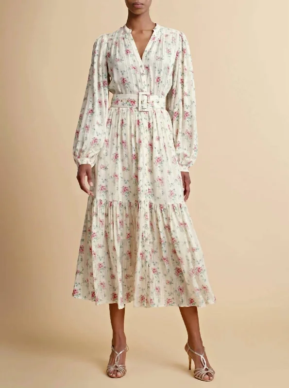 Boho Midi Dress In Posy