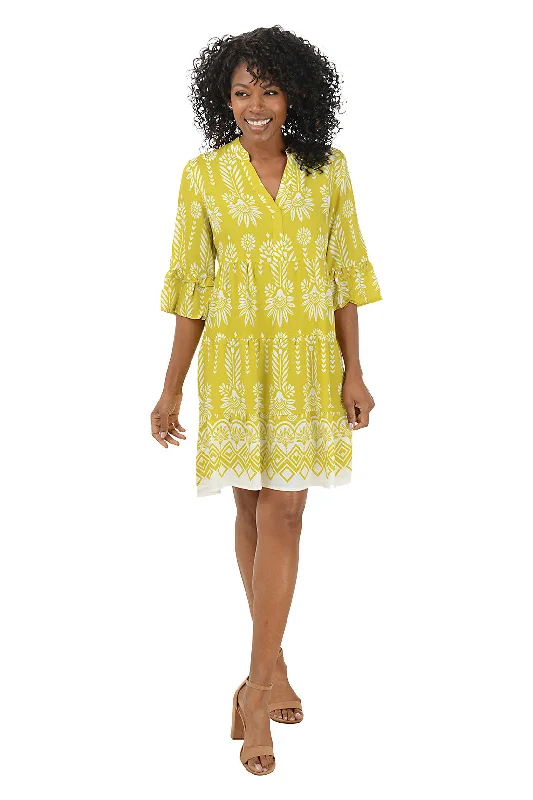 Sunflower Bell Sleeve Tiered Dress