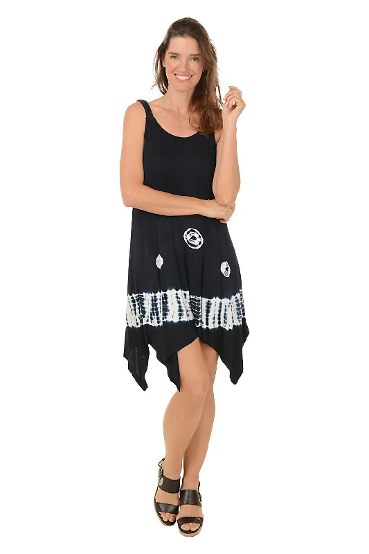 Double Braided Strap Shibori Dress