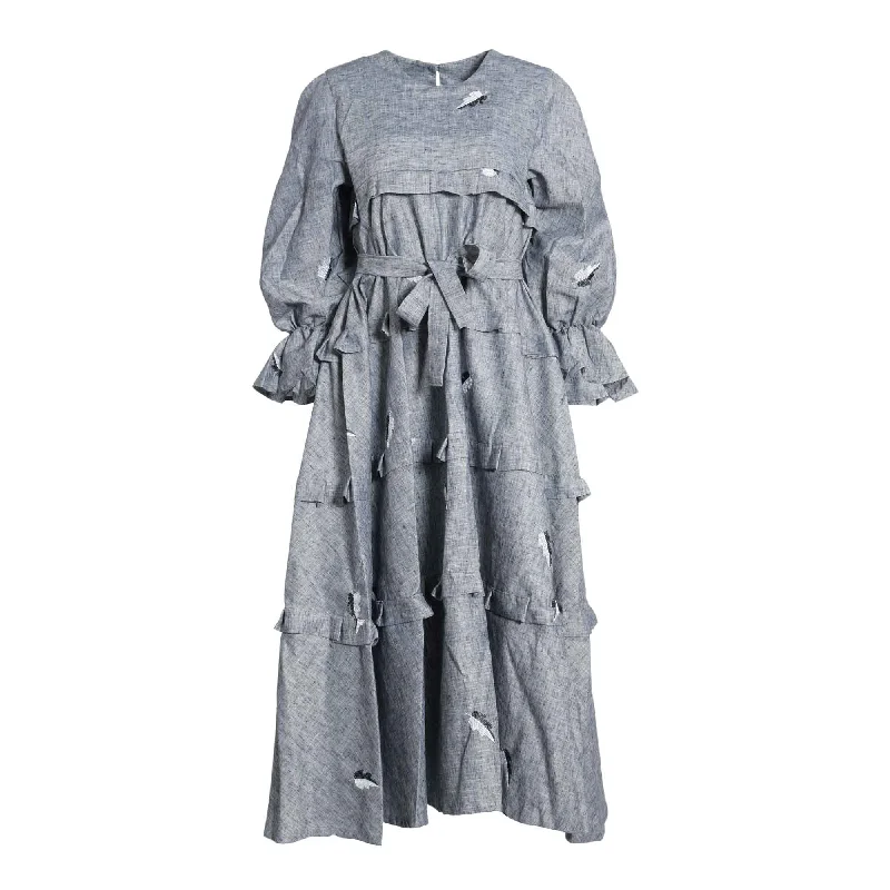 Fahm Women's Denim Dress, Free Size