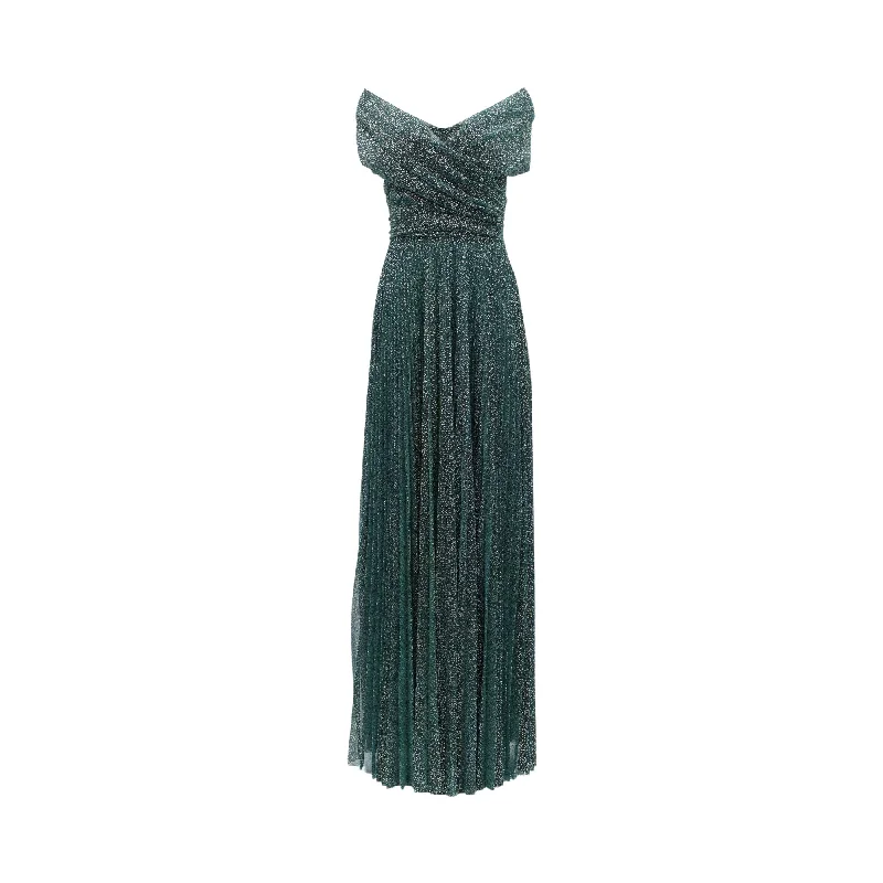 Talbot Runhof Women's Emerald Green Long Dress