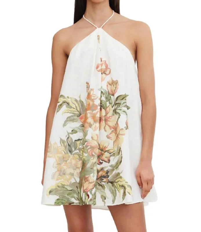 Parisa Halter Dress In Botanic