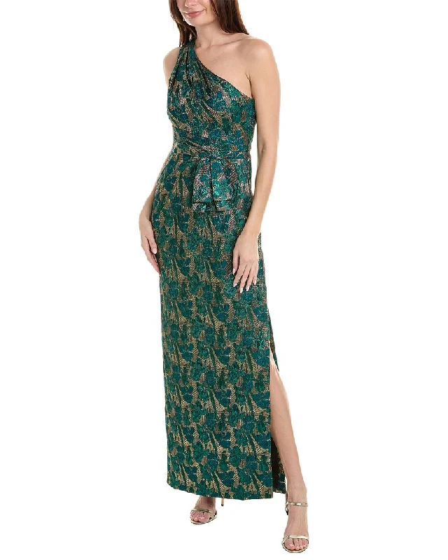 Aidan Mattox Brocade Maxi Dress