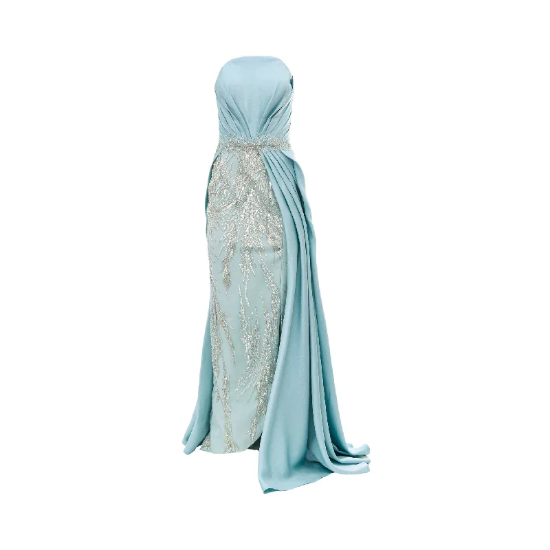 Gaby Charbachy Women's Baby Blue Long Dress