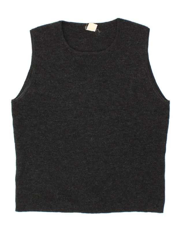 J. CREW Womens Vest Tank Top UK 10 Small Black Merino Wool