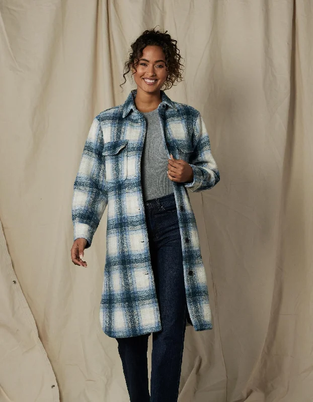 Toni Duster Jacket in Blue Plaid