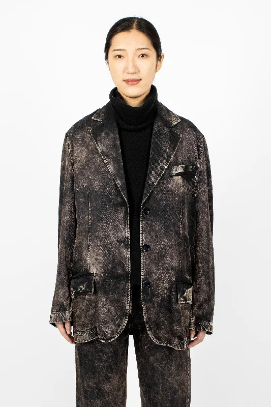 Printed Single Breasted Jacket Black/Beige