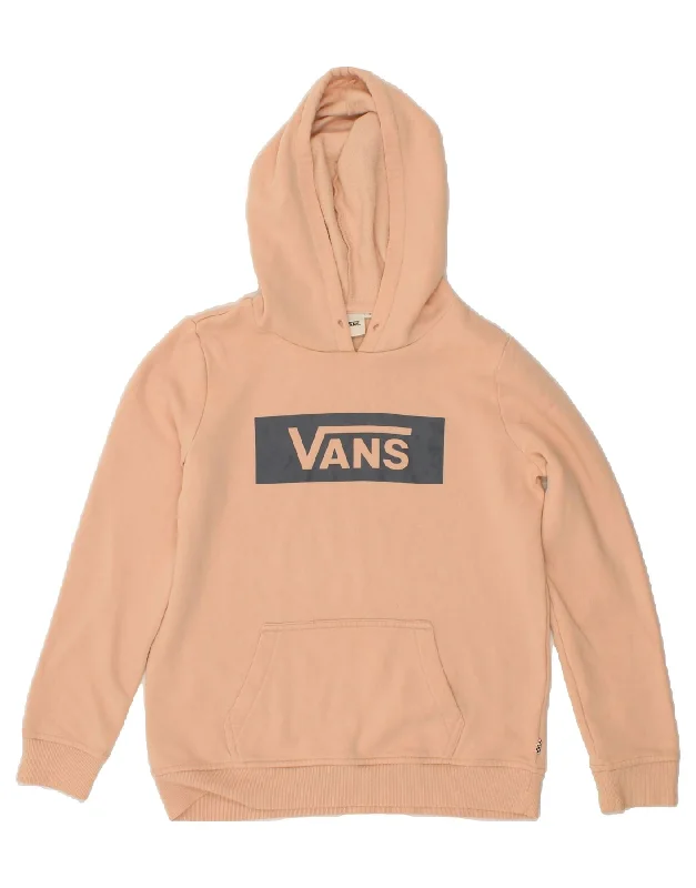 VANS Womens Graphic Hoodie Jumper UK 10 Small Pink Cotton