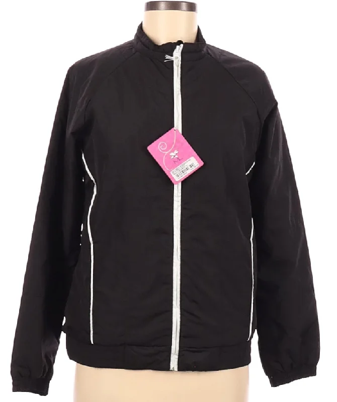 New Maggie Lane Full-Zip Windbreaker in Black Size M