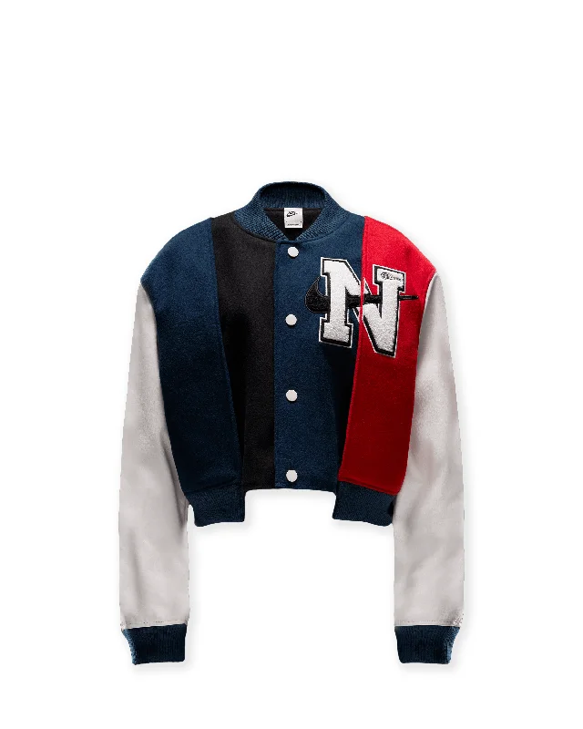 Womens Yoon Varsity Jacket - Black / Armory Navy / Phantom / White