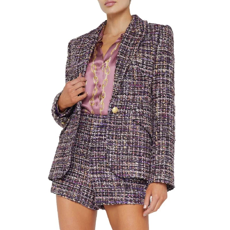 Chamberlain Blazer In Purple Multi Tweed