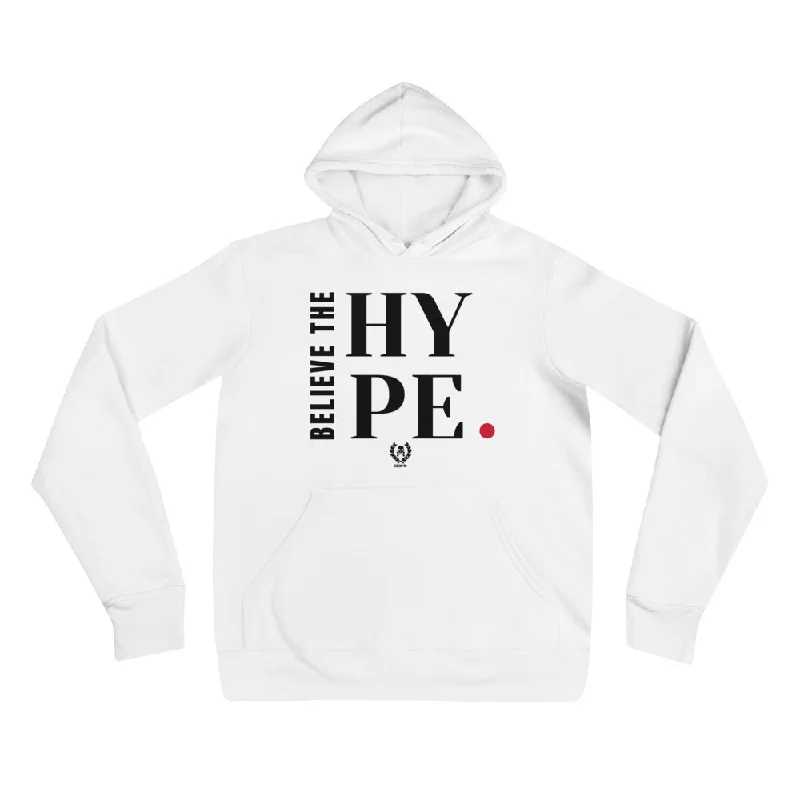 'Believe The Hype' White x Black Pullover Hooded Sweatshirt