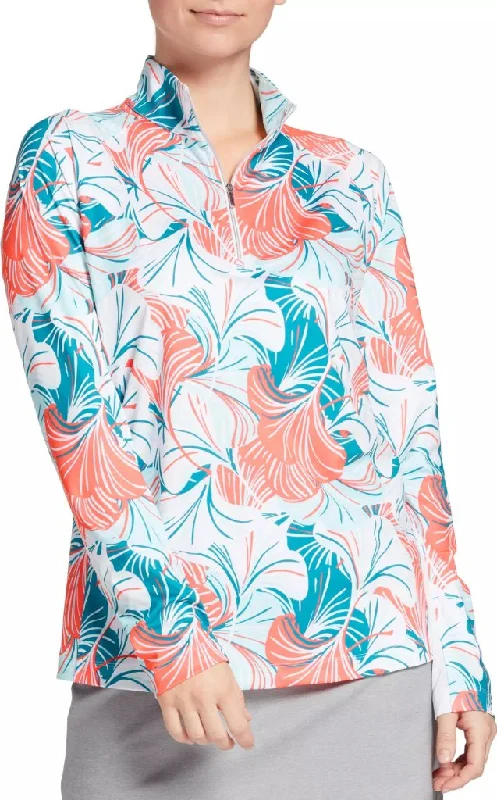 New Lady Hagen Tropical Print Sun shirt Size L