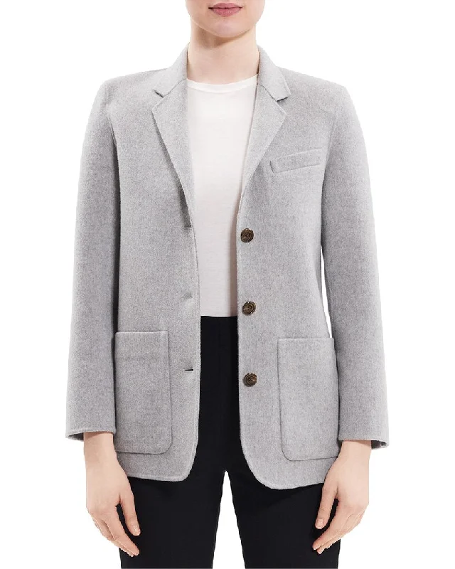 Theory Elbow Patch Wool & Cashmere-Blend Blazer