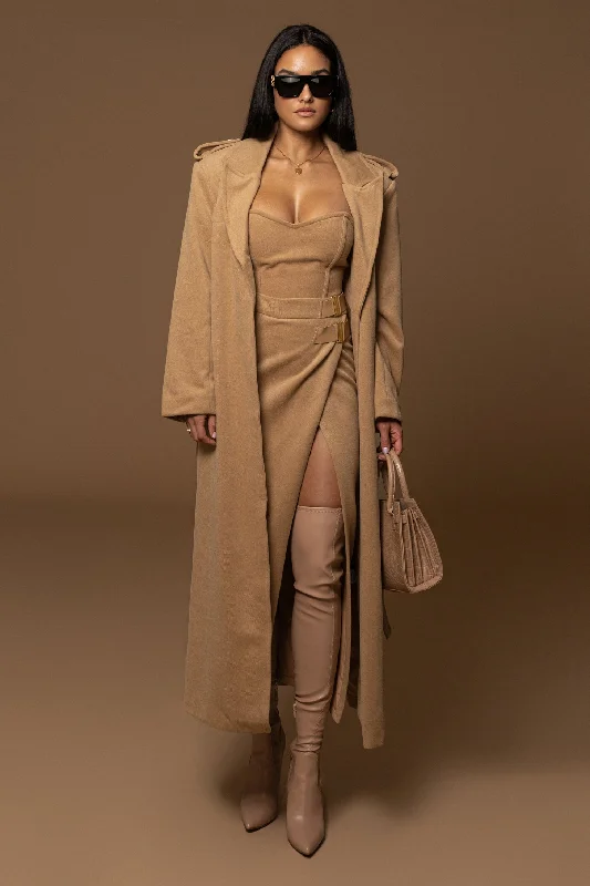 Beige SAVANNAH BELTED COAT