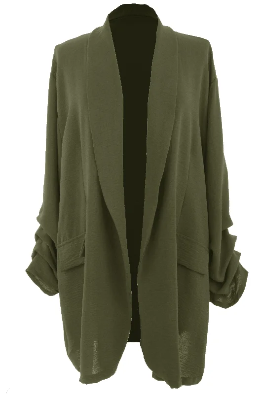 Ruched Sleeve Blazer