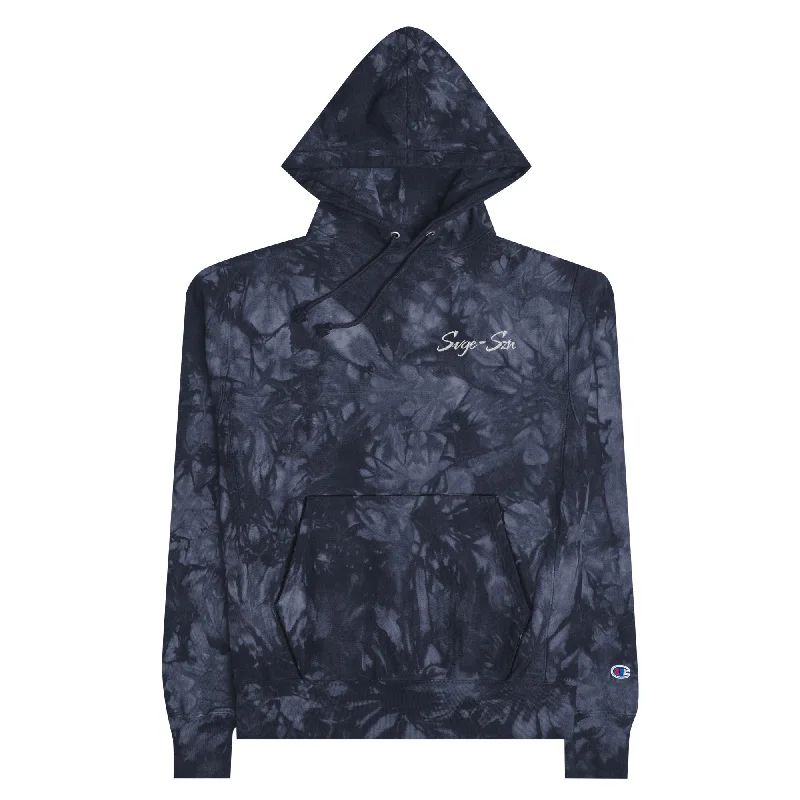 Signature SVGE x Champion Unisex Navy tie-dye Hoodie