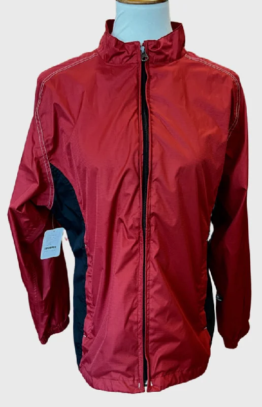 Sun Mountain Dark Red & Black Full-Zip Rain Jacket Size L MSP$100