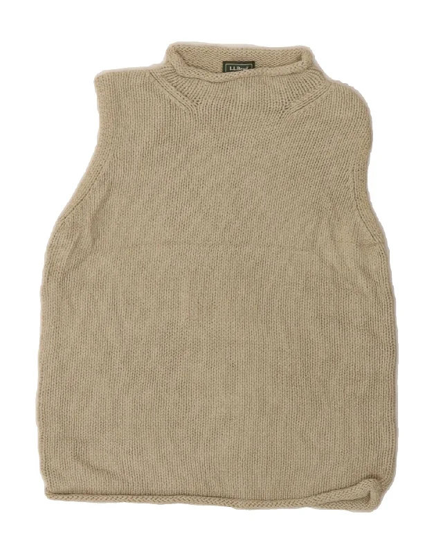 L.L.BEAN Womens Vest Tank Top UK 10 Small Grey Silk