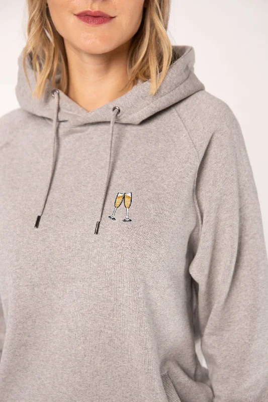 Sekt | Bestickter Bio-Baumwoll Frauen Hoodie