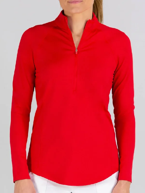 New Jofit Momentum Mock Pullover in Red Size XS. MSP$86