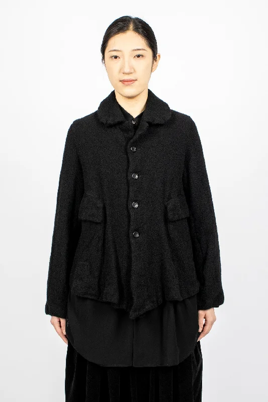 A-line Wool Jacket Black