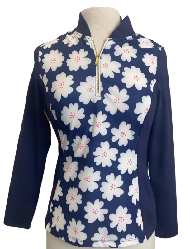 Spitfire Blue Floral Pullover Petite