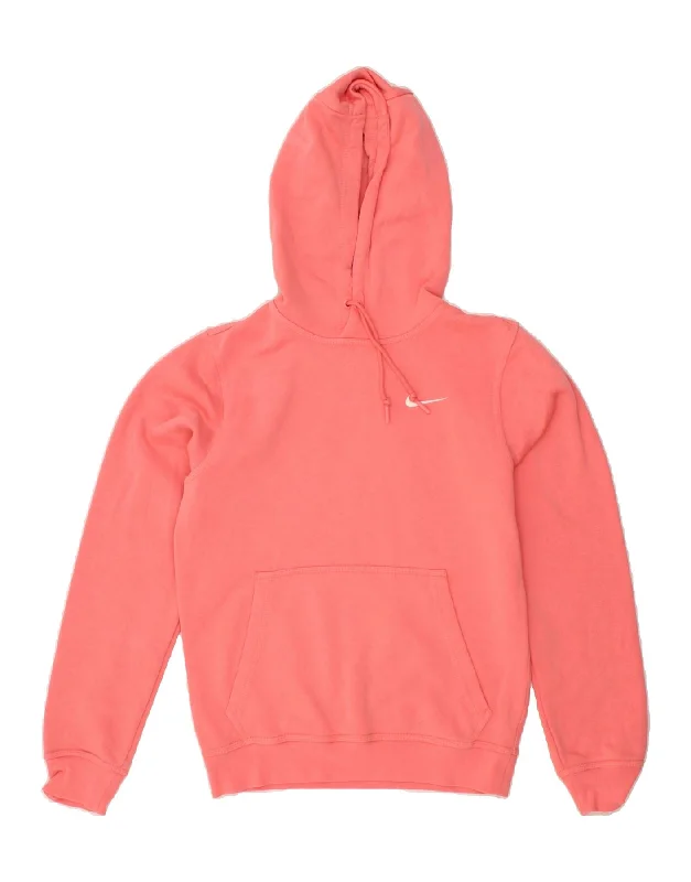 NIKE Womens Hoodie Jumper UK 6 XS Pink Cotton